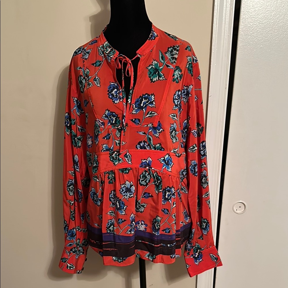 Floral Red Blouse